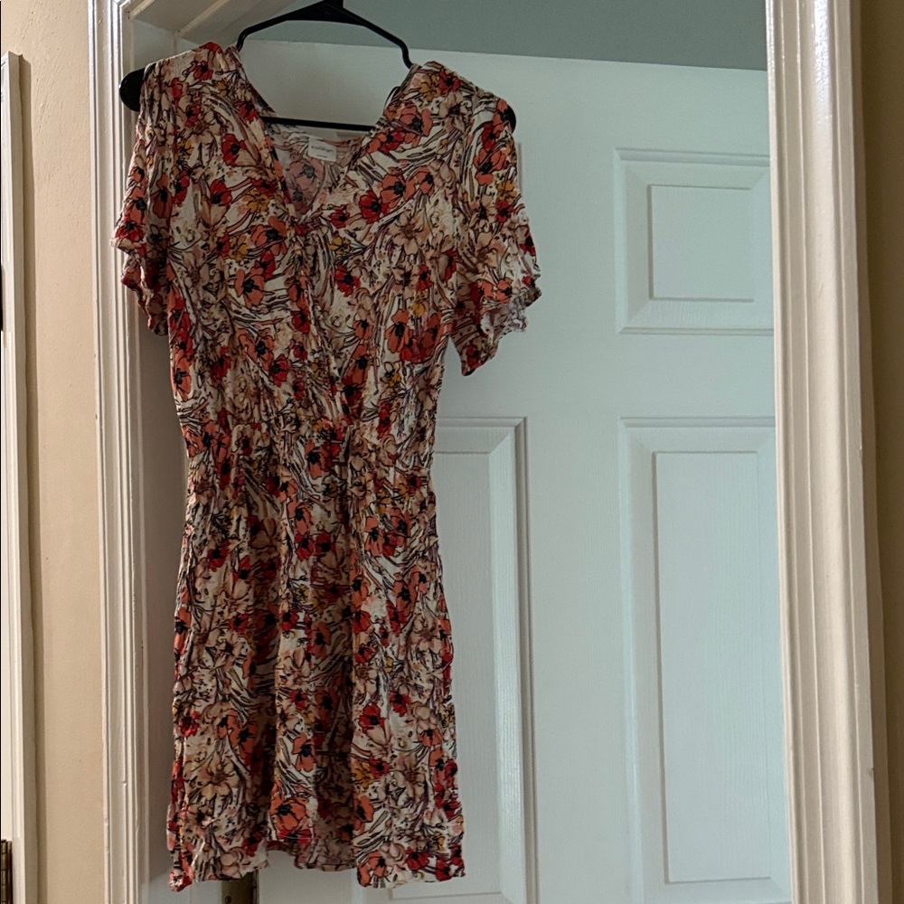 Kaileigh Red and Black Floral Mini Dress